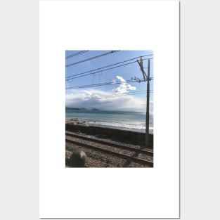 Lucrino Beach with Train Tracks Posters and Art